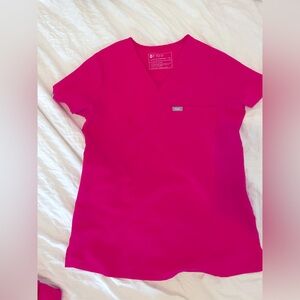 Figs Scrub Set Shocking Pink Catarina and Zamora